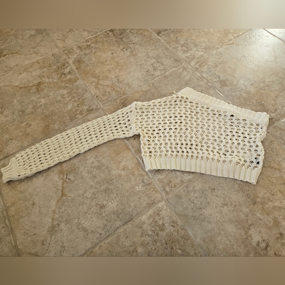 Maeve Anthropologie One Shoulder Crochet Sweater - Picture 3 of 7